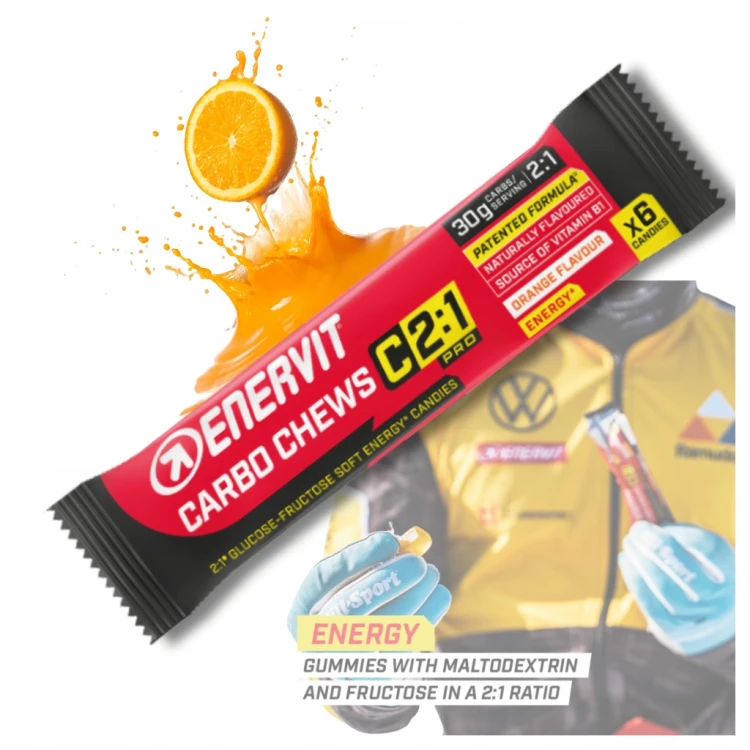 Żelki Enervit Carbo Chews C2:1 PRO 34g pomarańcza