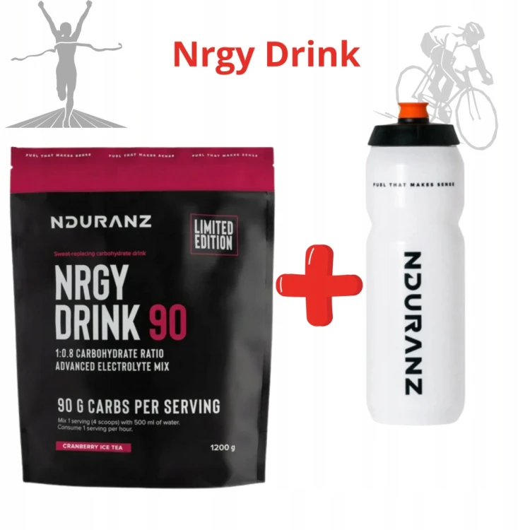 NDURANZ NRGY DRINK 90 1200G ŻURAWINOWE ICE TEA NAPÓJ WYSOKO WĘGLOWODANOWY
