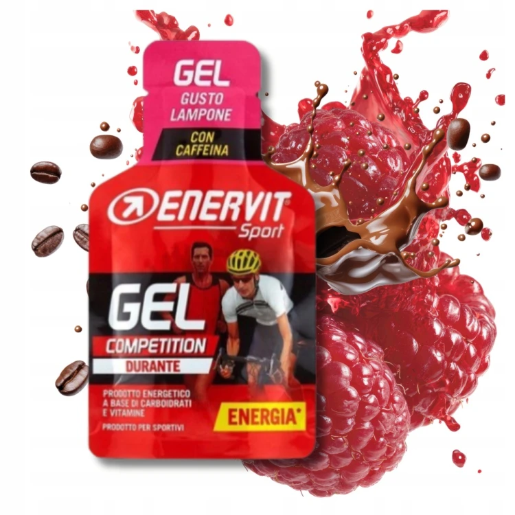 Enervit Gel Żel Energetyczny 25ml Kofeina 20mg Malina DP4 Bieganie Rower