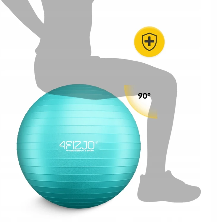 Piłka do ćwiczeń 4FIZJO miętowa rehabilitacyjna 65 cm z pompką