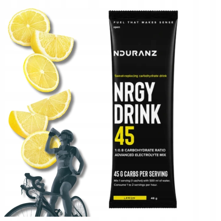 NDURANZ NRGY DRINK 45Cytryna NAPÓJ WYSOKO WĘGLOWODANOWY Carbo Saszetka 48G