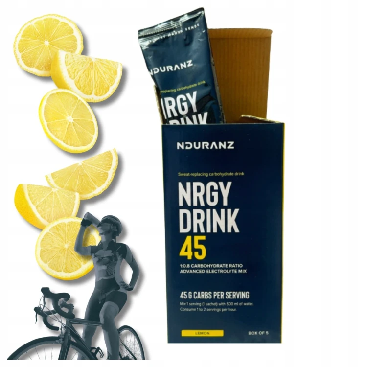 NDURANZ NRGY DRINK 45Cytryna NAPÓJ WYSOKO WĘGLOWODANOWY Carbo Saszetka 48G