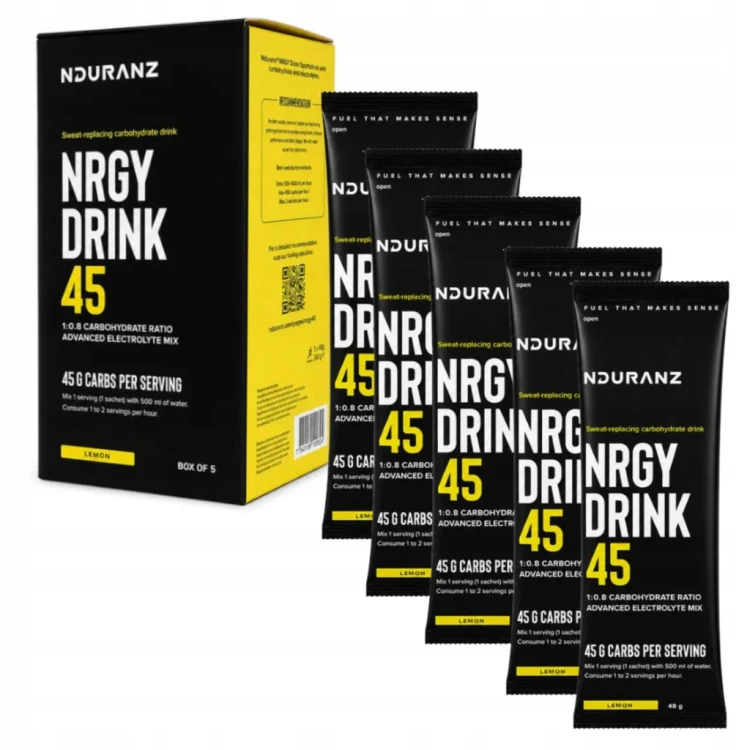NDURANZ NRGY DRINK 45Cytryna NAPÓJ WYSOKO WĘGLOWODANOWY Carbo Saszetka 48G