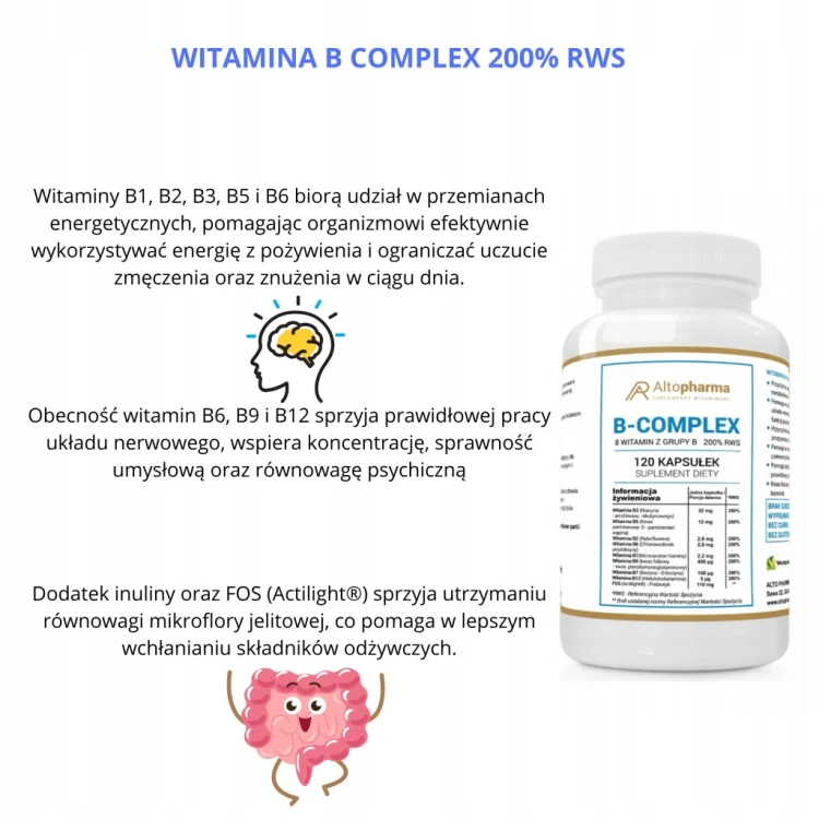Suplement diety Alto Pharma Witamina B Complex 200% RWS kapsułki 120 szt.