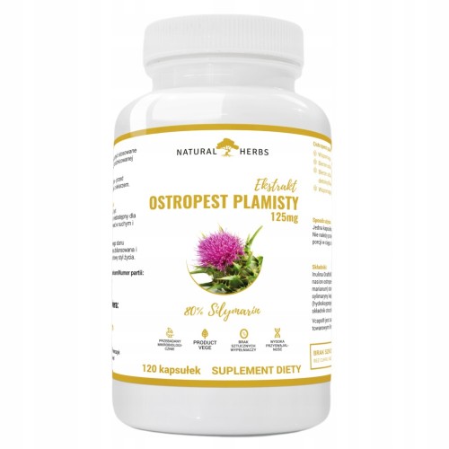 Kapsułki ostropestu plamistego Natural Herbs 120 szt. wegańskie