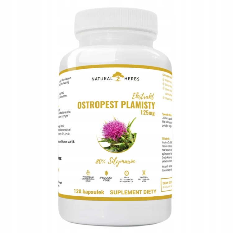 Kapsułki ostropestu plamistego Natural Herbs 120 szt. wegańskie