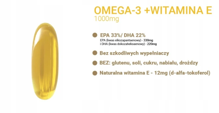 Omega 3 EPA 330 DHA 220 + witamina E Alto Pharma 90 kaps.