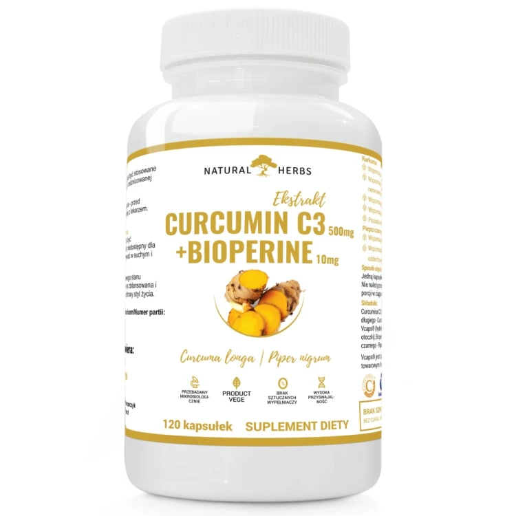 Natural Herbs Curcumin C3 Bioperine 10 mg kapsułki 120 szt.