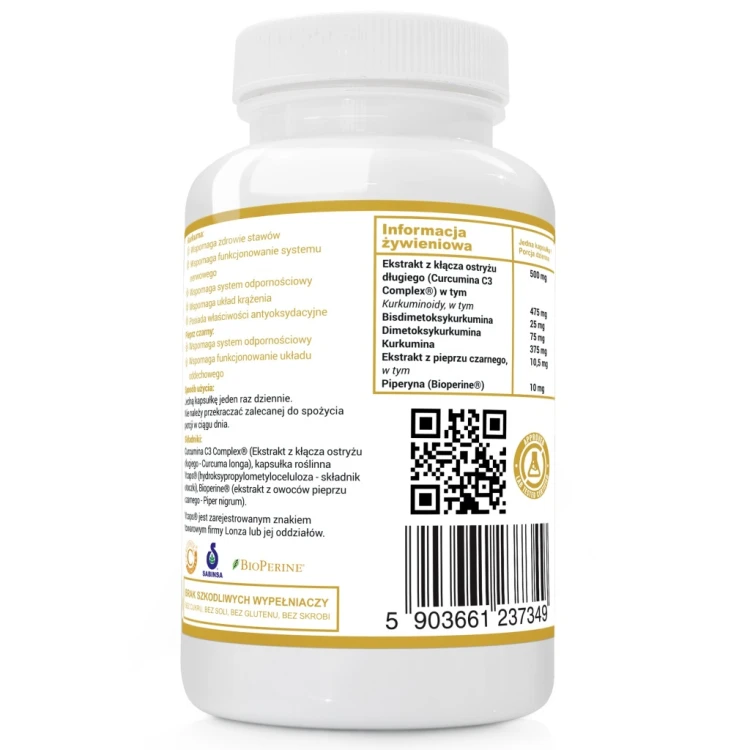Natural Herbs Curcumin C3 Bioperine 10 mg kapsułki 120 szt.
