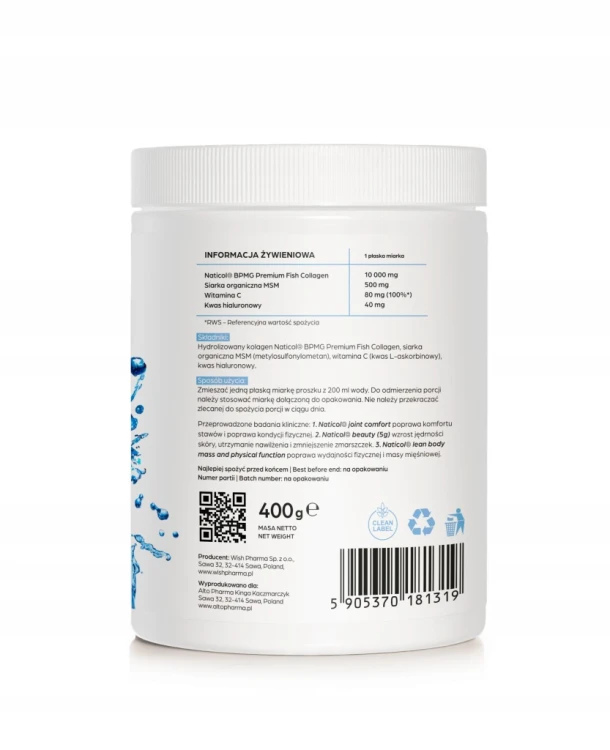 Kolagen Rybi Premium Alto Pharma 10 000mg Proszek MSM Wit C Na Stawy