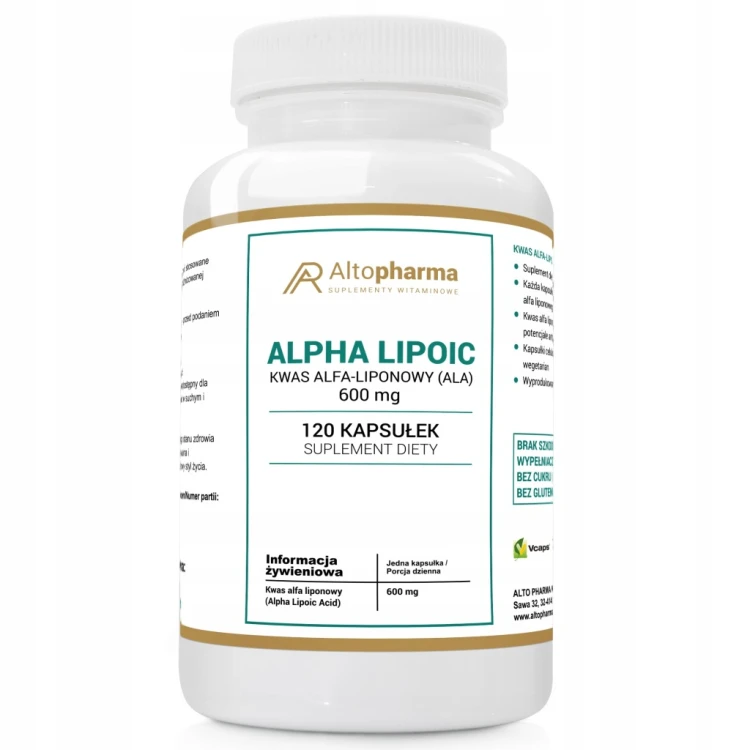 Kapsułki suplementu diety Alto Pharma kwas alfa-liponowy 600 mg 120 szt.