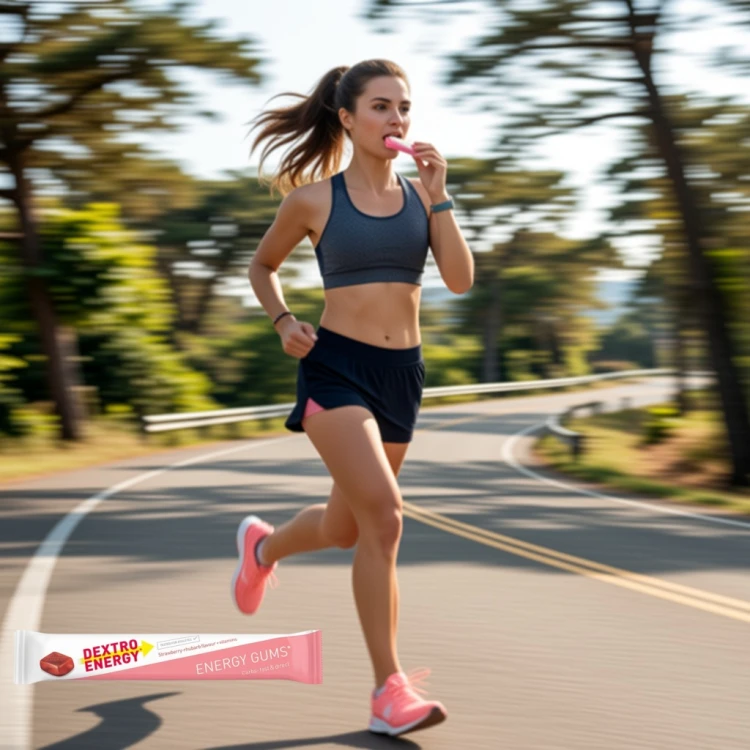 Żelki Energetyczne Dextro Energy Gums Truskawka Witaminy B6 B12 Sport 45g
