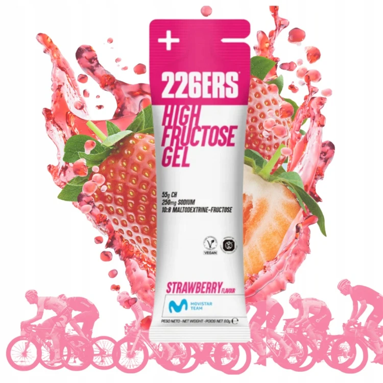 226ERS Żel Energetyczny HIGH FRUCTOSE GEL Truskawka 80g Rower Bieganie