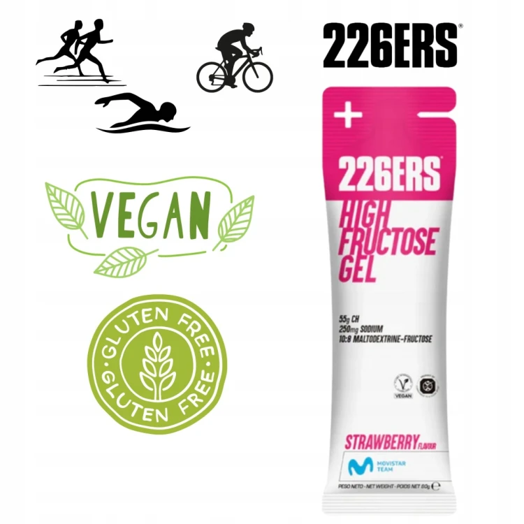 226ERS Żel Energetyczny HIGH FRUCTOSE GEL Truskawka 80g Rower Bieganie