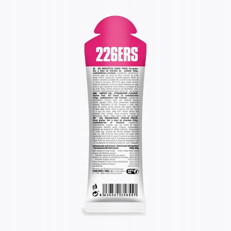 226ERS Żel Energetyczny HIGH FRUCTOSE GEL Truskawka 80g Rower Bieganie