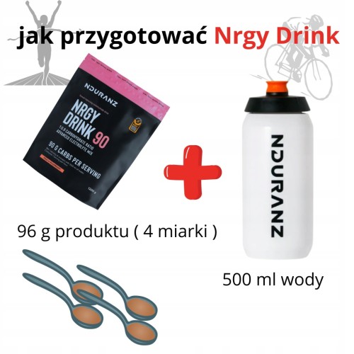 NDURANZ NRGY DRINK 90 1200G BRZOSKWINIA MALINA NAPÓJ WYSOKO WĘGLOWODANOWY