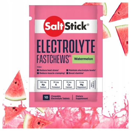 SaltStick FastChews Elektrolity Arbuzowe 10szt Skurcze Bieganie