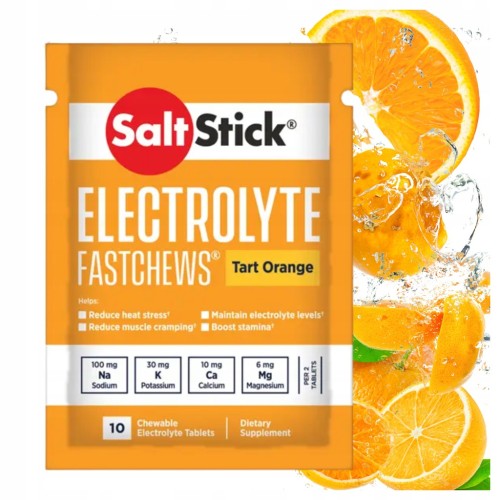 SaltStick FastChews Elektrolity Pomarańcza 10szt Skurcze Bieganie