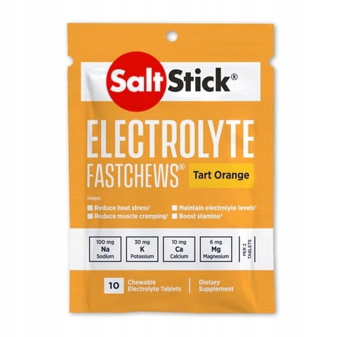 SaltStick FastChews Elektrolity Pomarańcza 10szt Skurcze Bieganie
