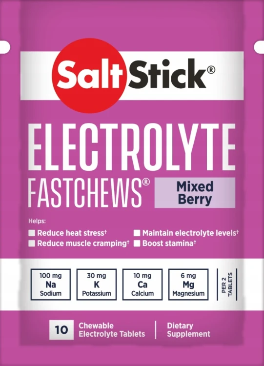 SaltStick FastChews Elektrolity Jagodowe 10szt Skurcze Bieganie