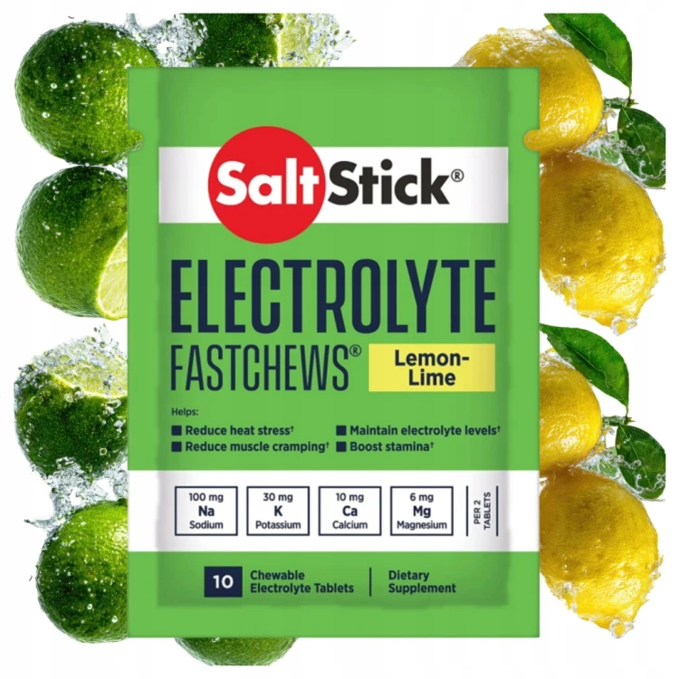SaltStick FastChews Elektrolity Cytryna Limonka 10szt Skurcze Bieganie