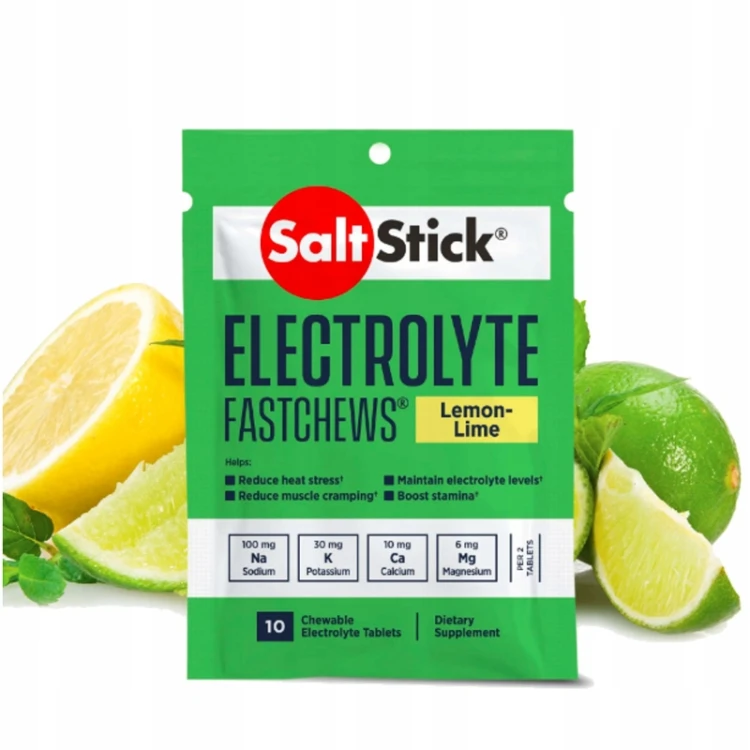 SaltStick FastChews Elektrolity Cytryna Limonka 10szt Skurcze Bieganie