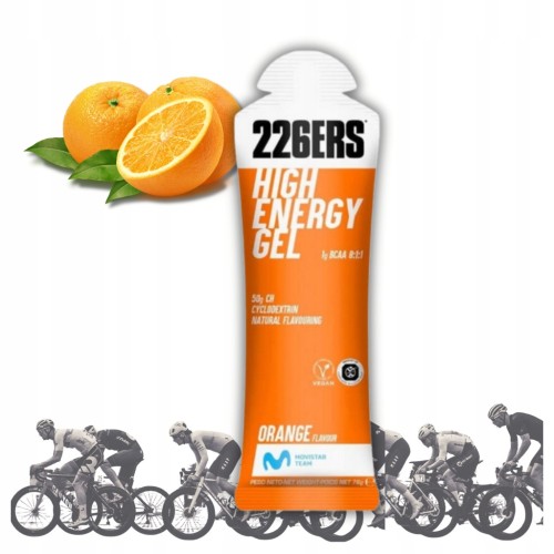 226ERS Żel Energetyczny HIGH ENERGY BCAA Pomarańcza 76g Bieganie Rower