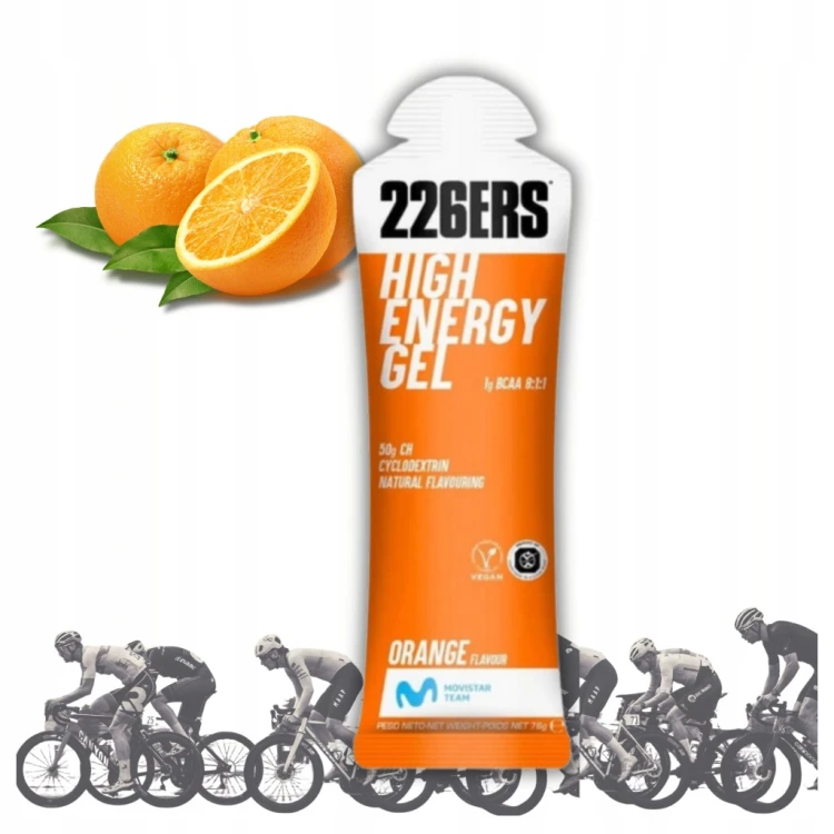 226ERS Żel Energetyczny HIGH ENERGY BCAA Pomarańcza 76g Bieganie Rower