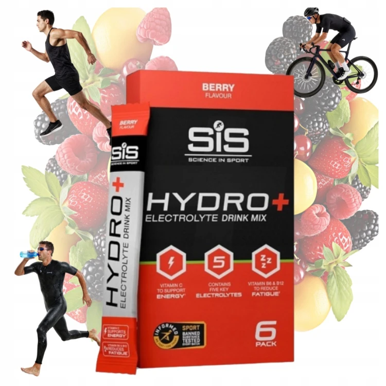 SIS Elektrolity Hydro+ Drink Mix Berry jagodowy saszetki x6 bieganie rower