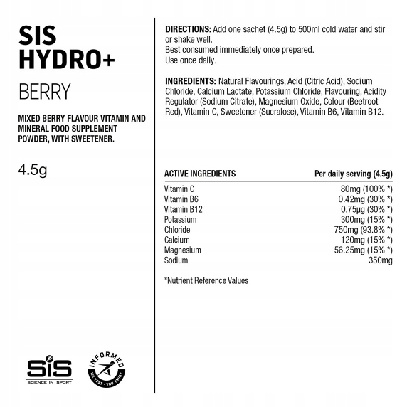 SIS Elektrolity Hydro+ Drink Mix Berry jagodowy saszetki x6 bieganie rower