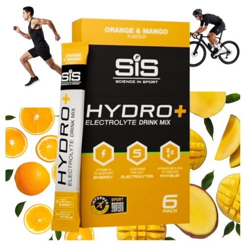 SIS Elektrolity Nawodnienie Hydro+ Drink Orange Mango saszetki x6 rower