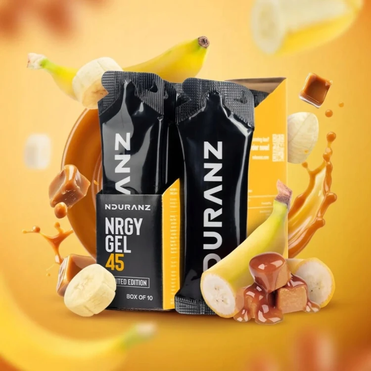 NRGY GEL 45 Żel Energetyczny Limited Box 10x75g 45g Węgli banan karmel