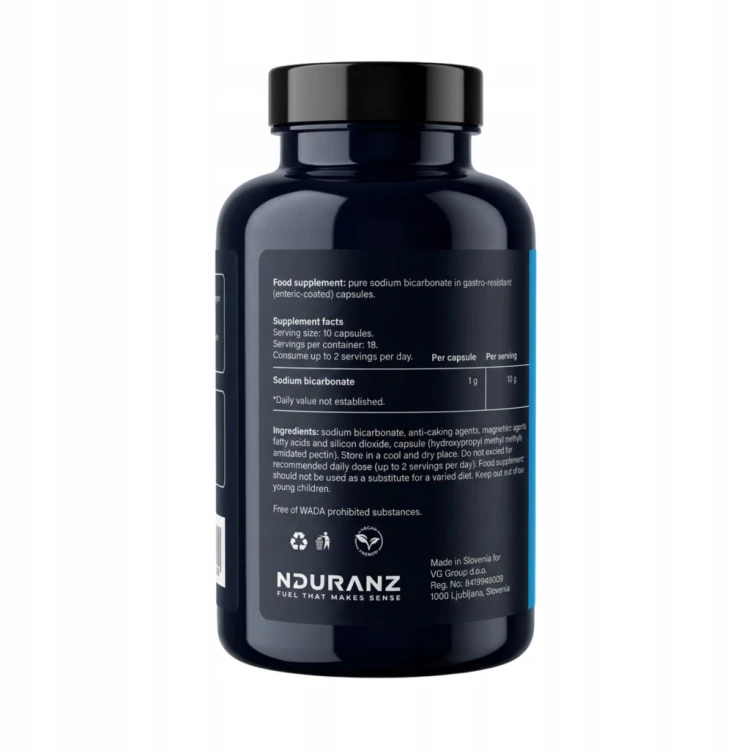 Nduranz Sodium Bicarbonate 180kap Soda Wydolność Zakwaszenie Rower Bieganie