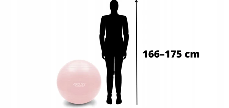 Piłka gimnastyczna do ćwiczeń z pompką 65 cm różowa 4FIZJO