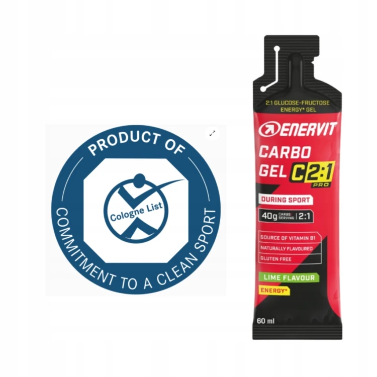 Żel energetyczny Enervit Carbo gel C2:1 PRO smak limonka 60 ml 40g Węgli