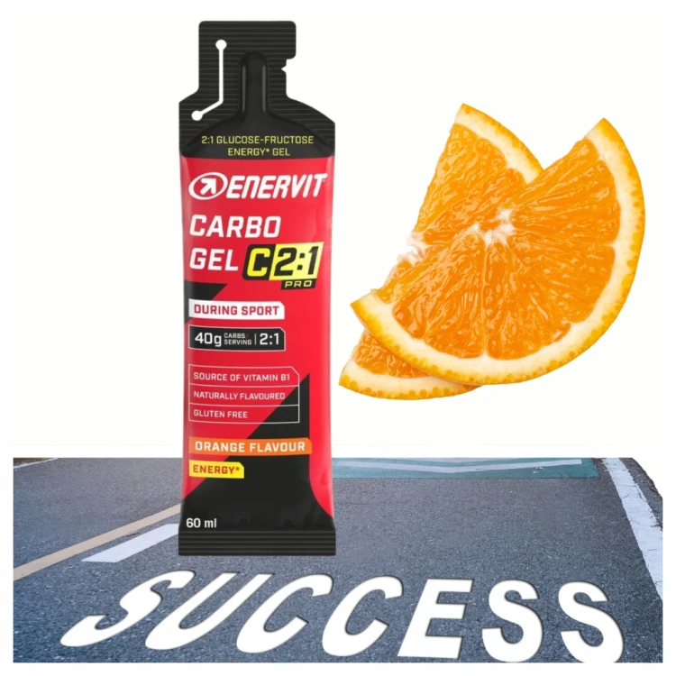Żel energetyczny Enervit Carbo gel C2:1 PRO smak pomarańczy 60 ml 40g Węgli