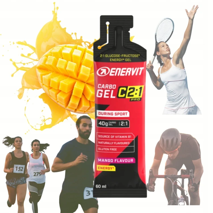 Żel energetyczny Enervit Carbo gel C2:1 PRO smak mango 60 ml 40g Węgli
