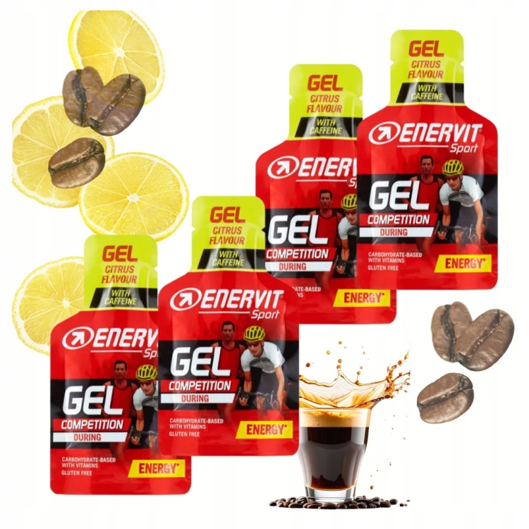 Enervit Gel Żel Energetyczny 25ml Kofeina 20mg Cytryna DP4 Bieganie Rower