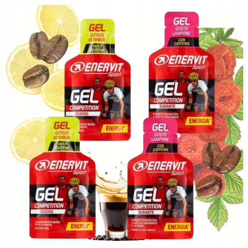 Enervit Żel Energetyczny 25ml Kofeina 20mg Cytryna/Malina Bieganie Rower