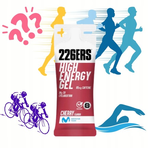 226ers High Energy Gel XS wiśniowy 45g żel z kofeiną 95 mg cyklodekstryna