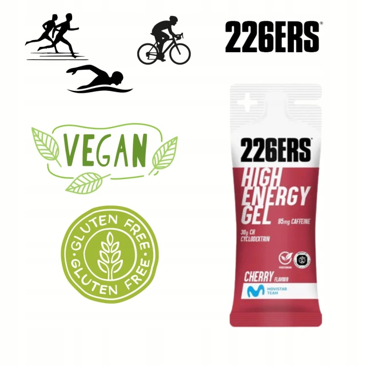 226ers High Energy Gel XS wiśniowy 45g żel z kofeiną 95 mg cyklodekstryna