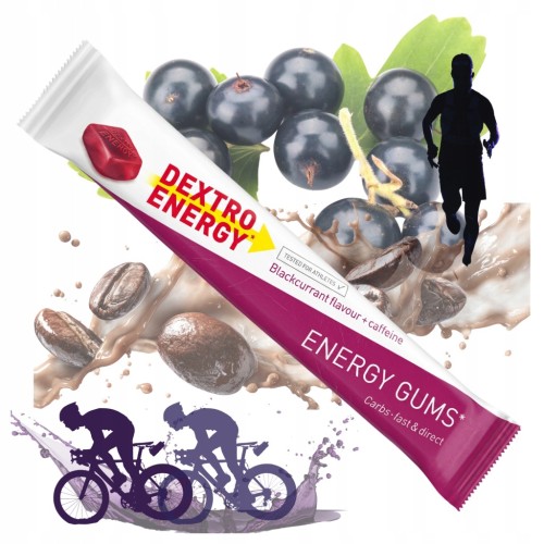 Dekstroza żelki Dextro Energy Gums Blackcurrant smak czarna porzeczka 45 g