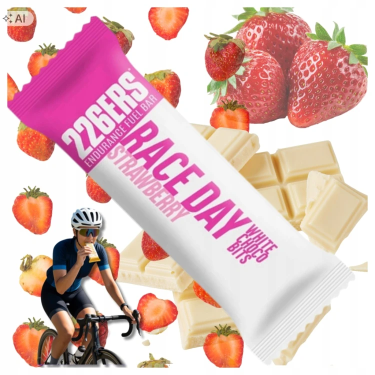 226ERS RACE DAY BAR 40g Baton Energetyczny Truskawka Biała Czekolada Rower