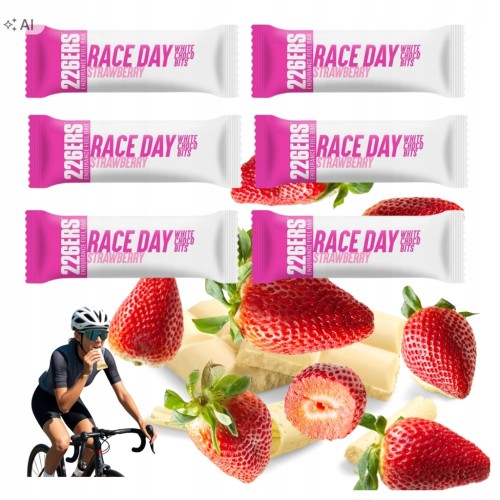 226ERS RACE DAY BAR 40g Baton Energetyczny Truskawka Biała Czekolada Rower