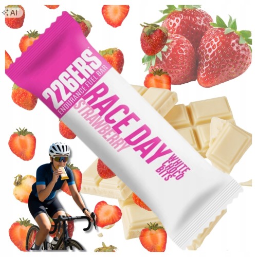 226ERS RACE DAY BAR 40g Baton Energetyczny Truskawka Biała Czekolada Rower