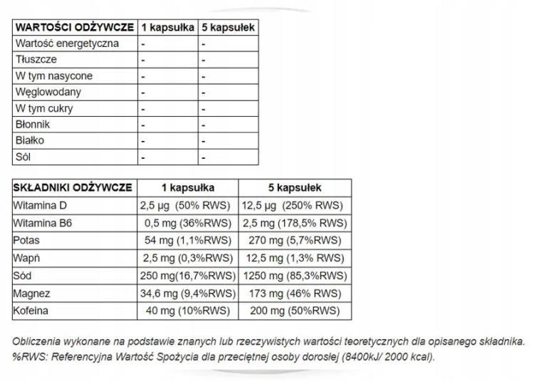 Elektrolity w kapsułkach 226ers SUB-9 Pro Salts kofeina 100 szt 226ers