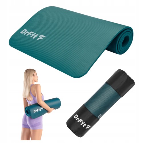 Mata do Jogi Ćwiczeń Zielona 1cm NBR Fitness Fizjoterapii DrFit 183x60