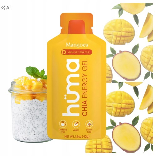 HUMA Żel Energetyczny CHIA MANGO Saszetka 43g Naturalny Bieg Kolarstwo
