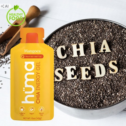HUMA Żel Energetyczny CHIA MANGO Saszetka 43g Naturalny Bieg Kolarstwo